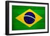 Brazil Flag Design with Wood Patterning - Flags of the World Series-Philippe Hugonnard-Framed Art Print