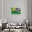 Brazil Flag Football-3dfoto-Stretched Canvas displayed on a wall