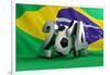 Brazil Flag Football-3dfoto-Framed Art Print