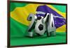 Brazil Flag Football-3dfoto-Framed Art Print