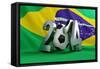 Brazil Flag Football-3dfoto-Framed Stretched Canvas