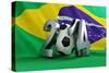 Brazil Flag Football-3dfoto-Stretched Canvas