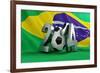 Brazil Flag Football-3dfoto-Framed Art Print
