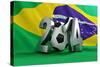 Brazil Flag Football-3dfoto-Stretched Canvas