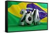 Brazil Flag Football-3dfoto-Framed Stretched Canvas