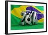 Brazil Flag Football-3dfoto-Framed Art Print