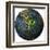 Brazil Flag On Globe Map-michal812-Framed Art Print