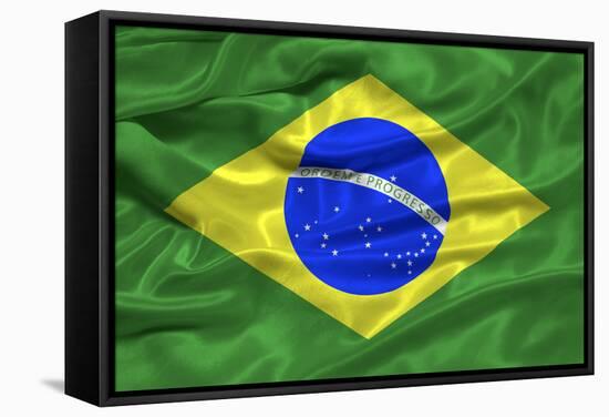 Brazil Flag-Sarah Nicholl-Framed Stretched Canvas