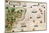 Brazil from the "Miller Atlas" by Pedro Reinel, circa 1519-null-Mounted Giclee Print