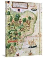 Brazil from the "Miller Atlas" by Pedro Reinel, circa 1519-null-Stretched Canvas