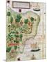 Brazil from the "Miller Atlas" by Pedro Reinel, circa 1519-null-Mounted Giclee Print