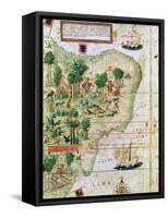 Brazil from the "Miller Atlas" by Pedro Reinel, circa 1519-null-Framed Stretched Canvas