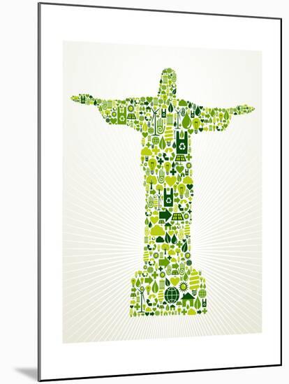 Brazil Go Green Concept Illustration-cienpies-Mounted Print