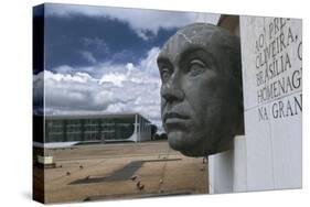 Brazil, Goias State, Brasilia , Juscelino Kubitschek Memorial and Law Courts-null-Stretched Canvas