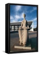 Brazil, Goias State, Brasilia, Statue of Justice-null-Framed Stretched Canvas