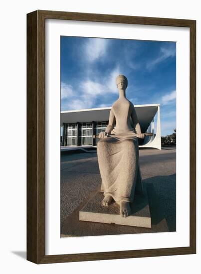 Brazil, Goias State, Brasilia, Statue of Justice-null-Framed Giclee Print