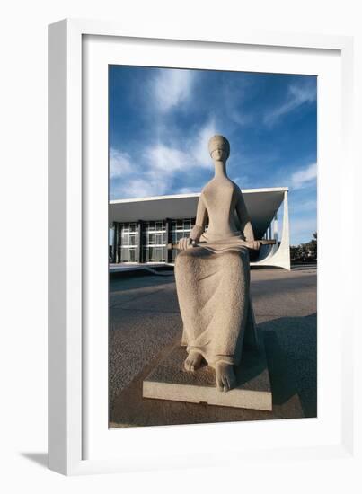Brazil, Goias State, Brasilia, Statue of Justice-null-Framed Giclee Print