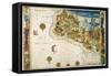 Brazil: Map And Native Indians-null-Framed Stretched Canvas