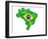 Brazil Map Flag Soccer-talitha-Framed Art Print