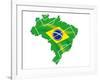 Brazil Map Flag Soccer-talitha-Framed Art Print