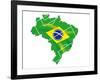 Brazil Map Flag Soccer-talitha-Framed Art Print