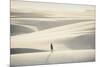 Brazil, Maranhao, Atins, Lencois Maranhenses national park, people standing in the dunes near Atins-Alex Robinson-Mounted Photographic Print