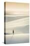 Brazil, Maranhao, Atins, Lencois Maranhenses national park, people standing in the dunes near Atins-Alex Robinson-Stretched Canvas