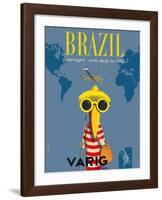 Brazil - Overnight One Stop to Rio De Janeiro - Varig Airlines - Lockheed Super G Constellation-Francesco Petit-Framed Giclee Print