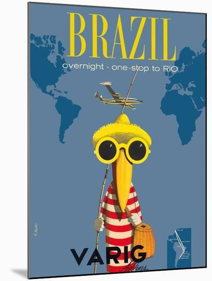 Brazil - Overnight One Stop to Rio De Janeiro - Varig Airlines - Lockheed Super G Constellation-Francesco Petit-Mounted Giclee Print