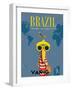 Brazil - Overnight One Stop to Rio de Janeiro - Varig Airlines, Vintage Travel Poster, 1950s-Francesco Petit-Framed Art Print