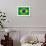 Brazil Painted Flag-jordygraph-Framed Art Print displayed on a wall