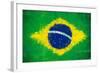 Brazil Painted Flag-jordygraph-Framed Art Print