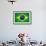 Brazil Painted Flag-jordygraph-Framed Art Print displayed on a wall