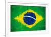 Brazil Painted Flag-jordygraph-Framed Art Print