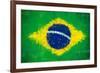 Brazil Painted Flag-jordygraph-Framed Art Print