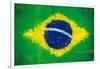 Brazil Painted Flag-jordygraph-Framed Art Print