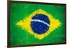 Brazil Painted Flag-jordygraph-Framed Art Print