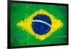 Brazil Painted Flag-jordygraph-Framed Art Print