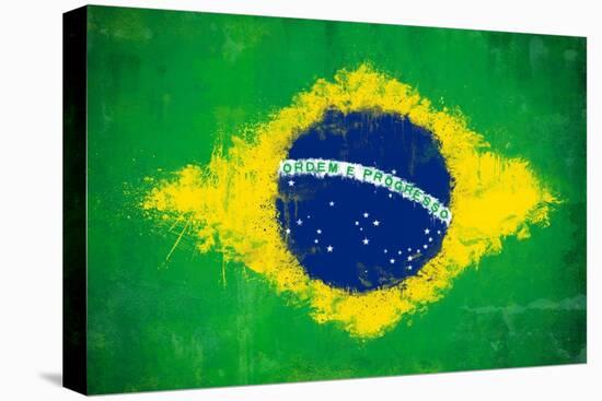 Brazil Painted Flag-jordygraph-Stretched Canvas