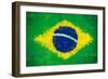 Brazil Painted Flag-jordygraph-Framed Premium Giclee Print