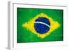 Brazil Painted Flag-jordygraph-Framed Premium Giclee Print