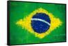 Brazil Painted Flag-jordygraph-Framed Stretched Canvas