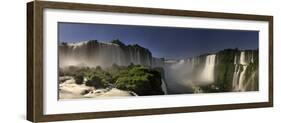 Brazil, Parana, Iguassu Falls National Park (Cataratas Do Iguacu) Illuminated Only by Monlight-Michele Falzone-Framed Photographic Print