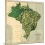 Brazil - Physical Panoramic Map-Lantern Press-Mounted Art Print