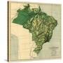 Brazil - Physical Panoramic Map-Lantern Press-Stretched Canvas
