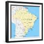 Brazil Political Map-Peter Hermes Furian-Framed Art Print