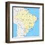 Brazil Political Map-Peter Hermes Furian-Framed Art Print