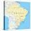 Brazil Political Map-Peter Hermes Furian-Stretched Canvas