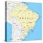 Brazil Political Map-Peter Hermes Furian-Stretched Canvas