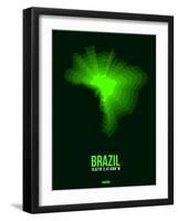 Brazil Radiant Map 2-NaxArt-Framed Art Print